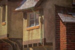 'Exterior Sussex Village, Winter' backdrop from National Velvet, detail shot