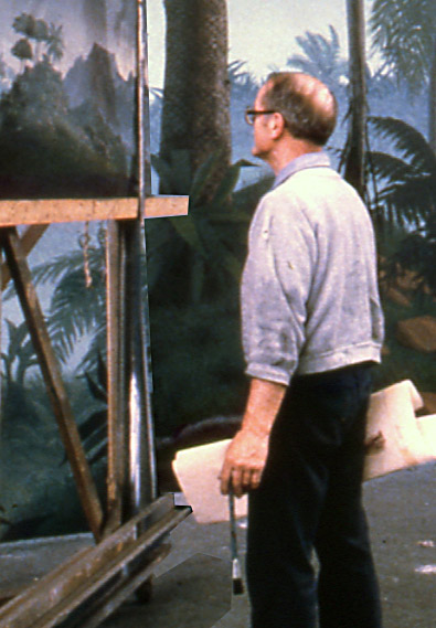 Bob Oberbeck painting at JC Backings