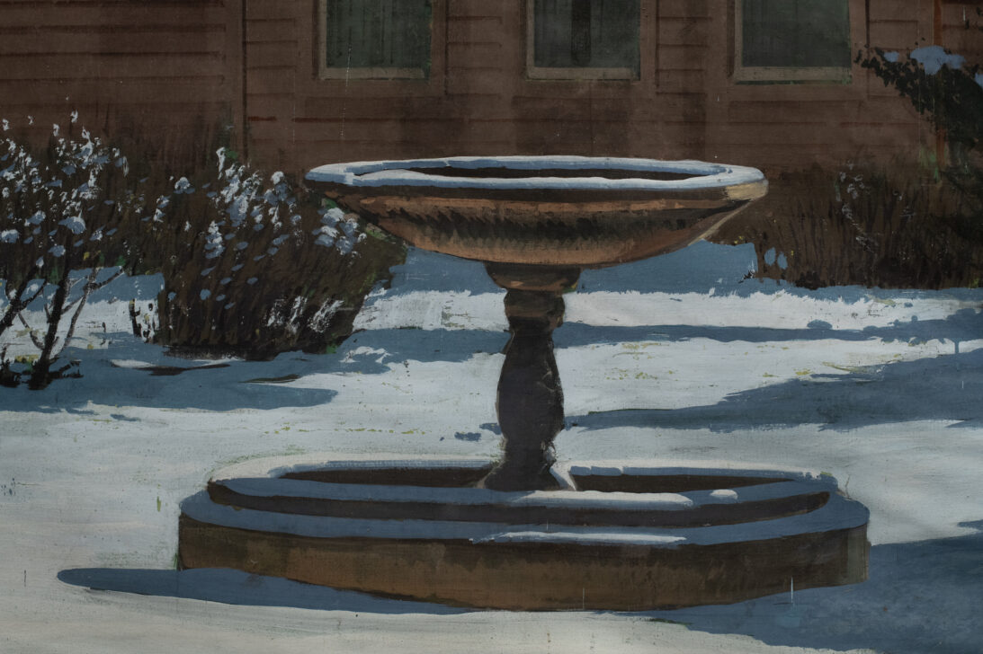 'Victorian Home, Winter' backdrop from The Seventh Cross, detail shot