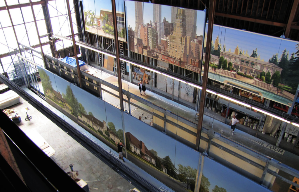 Photograph from the rafters of J.C. Backings at Sony Studios/MGM original Scenic Art Studio.