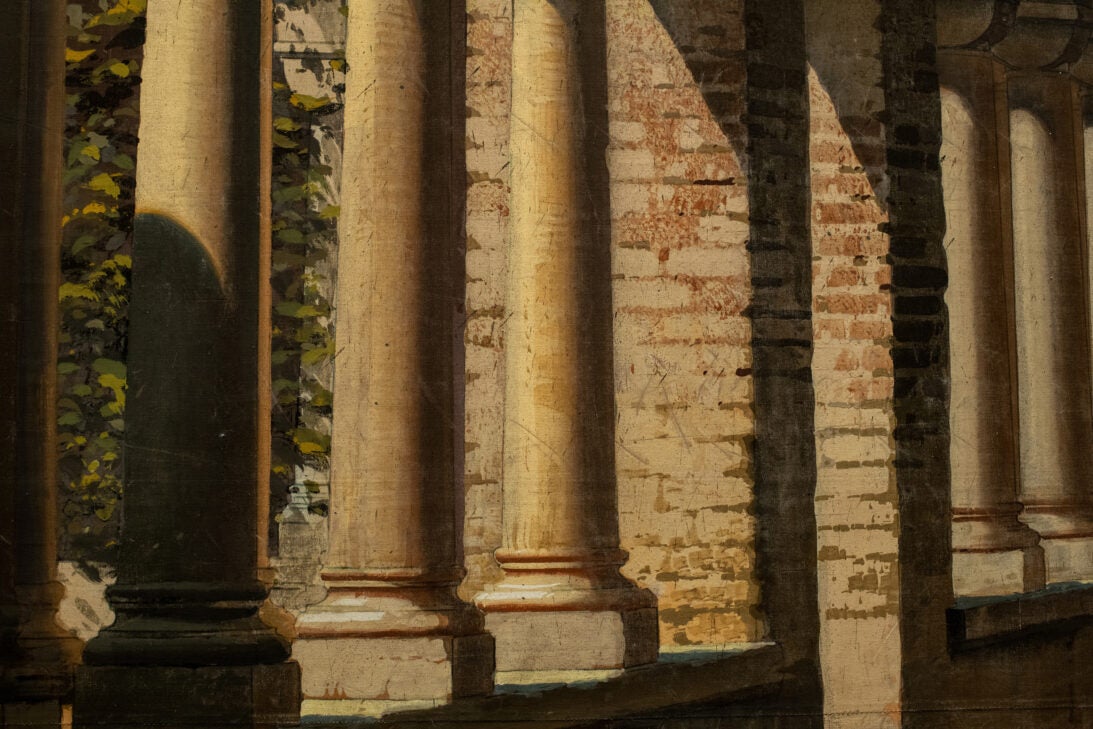 'Stone Cloister' backdrop from Unattributed, detail shot