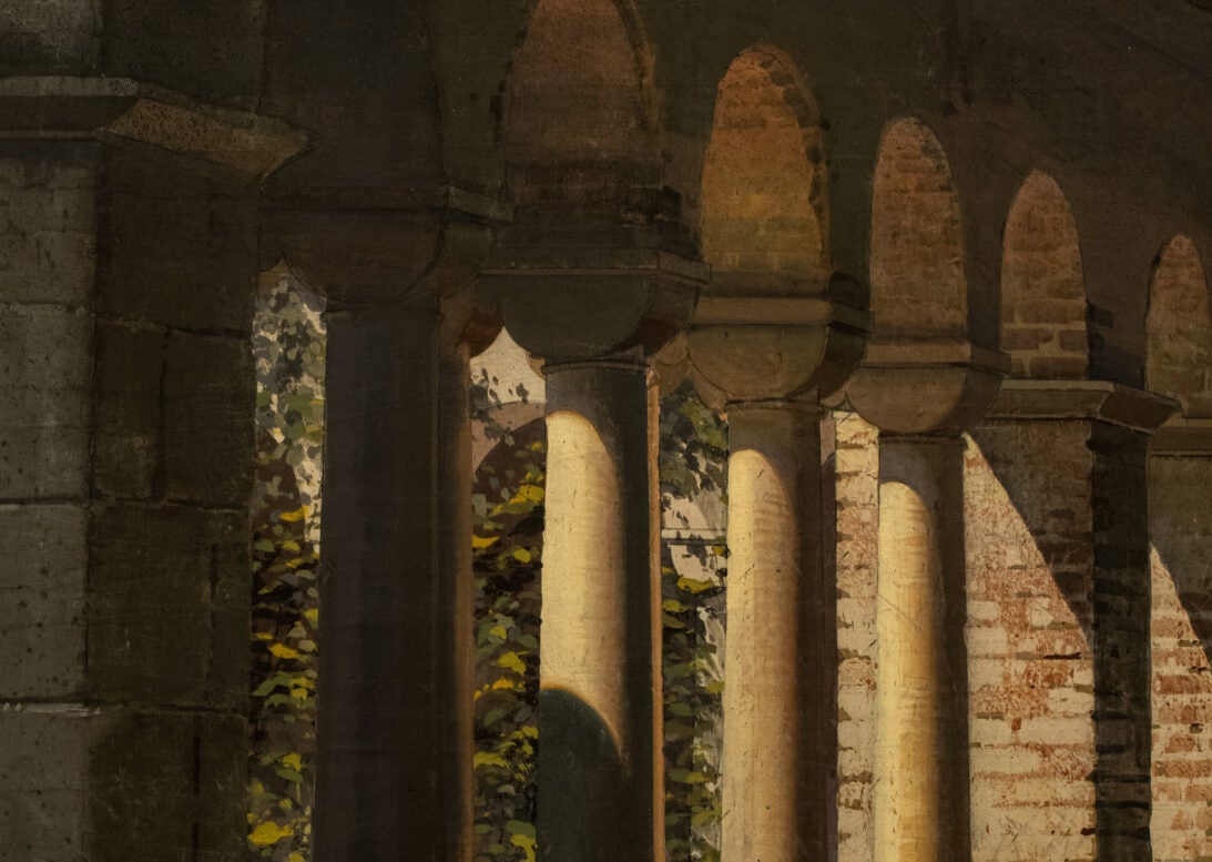 'Stone Cloister' backdrop from Unattributed, detail shot