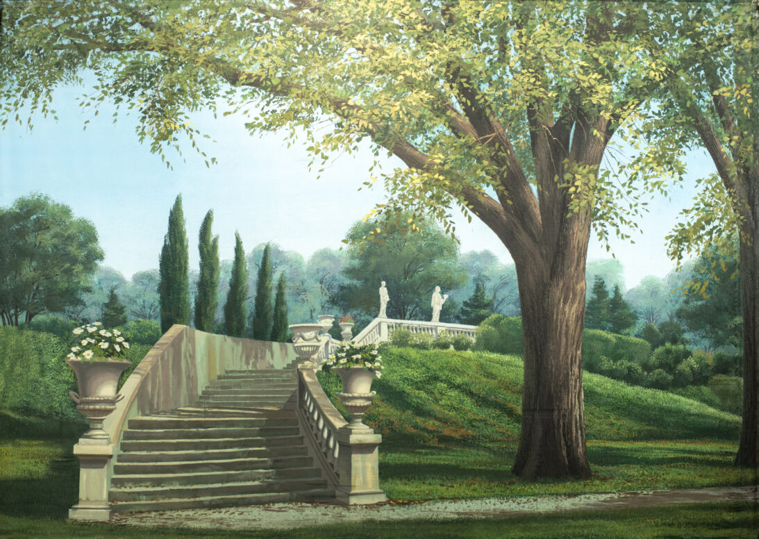 'Garden Steps' backdrop from Unattributed