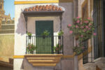 'Spanish Courtyard Seville' backdrop from Unattributed, detail shot
