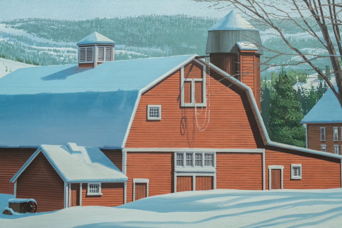 'Rural Farm, Winter' backdrop from Unattributed, detail shot