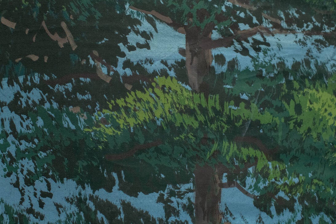 'Rural Farm, Winter' backdrop from Unattributed, detail shot