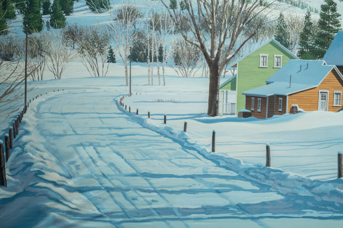 'Rural Farm, Winter' backdrop from Unattributed, detail shot