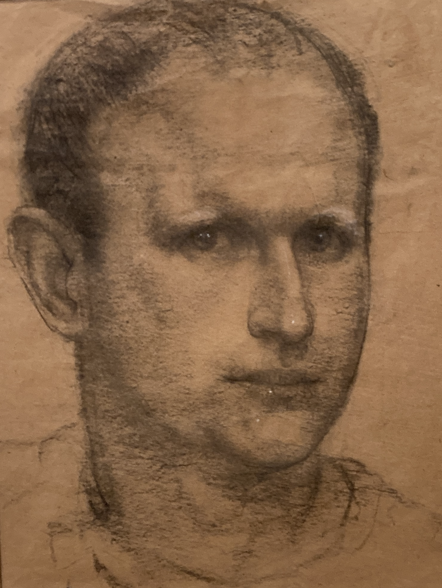 Albert Joseph Londraville self-portrait on paper, Michael DeBord Collection