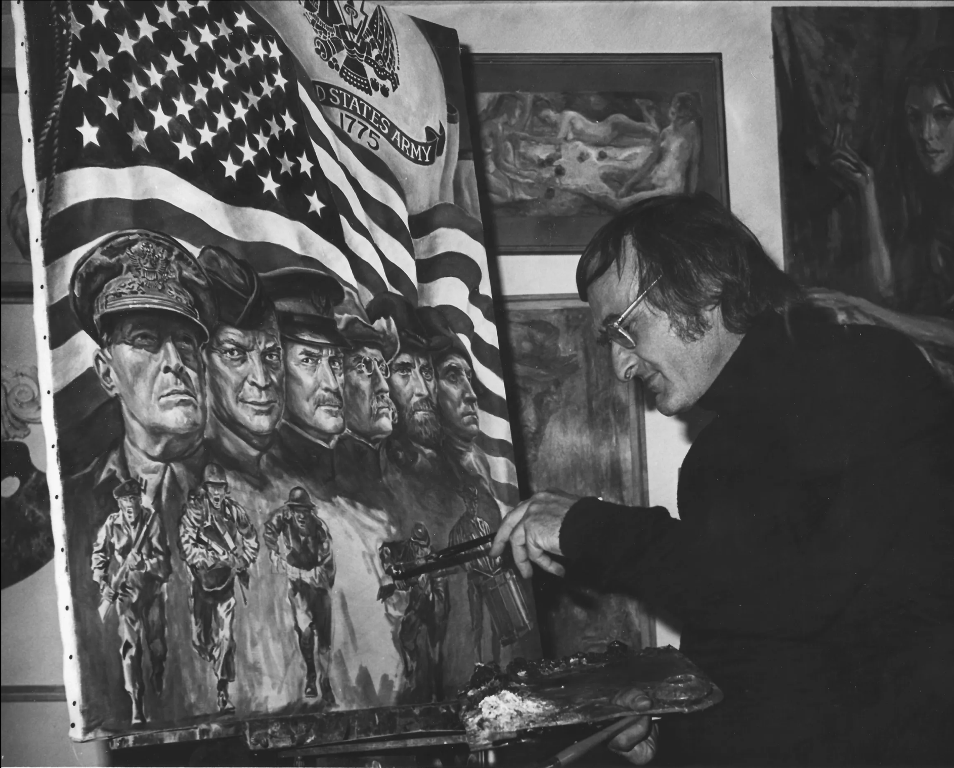 Gebr painting for President Gerald Ford's oval office in 1977, commemorating the U.S. Army's 200th Anniversary