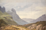 Mountain pass backdrop from Brigadoon (1954)