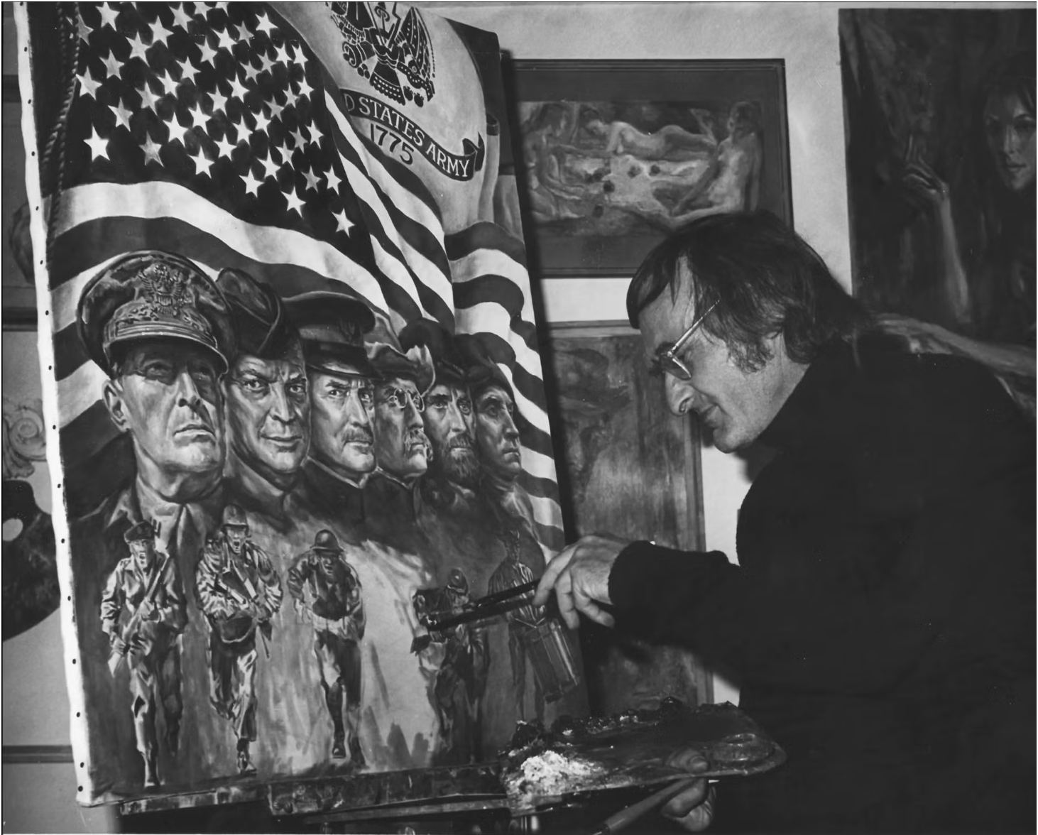 Gebr painting for President Gerald Ford's oval office in 1977, commemorating the U.S. Army's 200th Anniversary